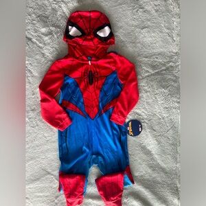 Spiderman One-Piece Pajamas, light flannel, Size 6, NWT